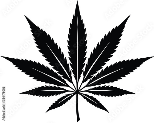 Marijuana cannabis hemp leaf silhouette vector, Marijuana leaf clip art