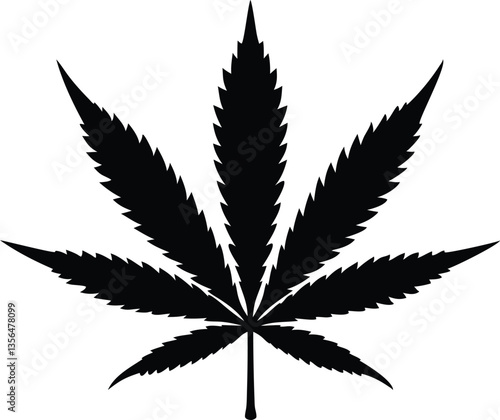 Marijuana cannabis hemp leaf silhouette vector, Marijuana leaf clip art