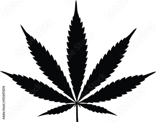 Marijuana cannabis hemp leaf silhouette vector, Marijuana leaf clip art