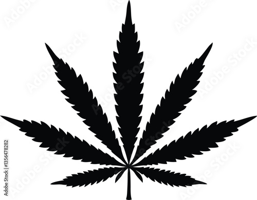 Marijuana cannabis hemp leaf silhouette vector, Marijuana leaf clip art