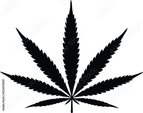 Marijuana cannabis hemp leaf silhouette vector, Marijuana leaf clip art