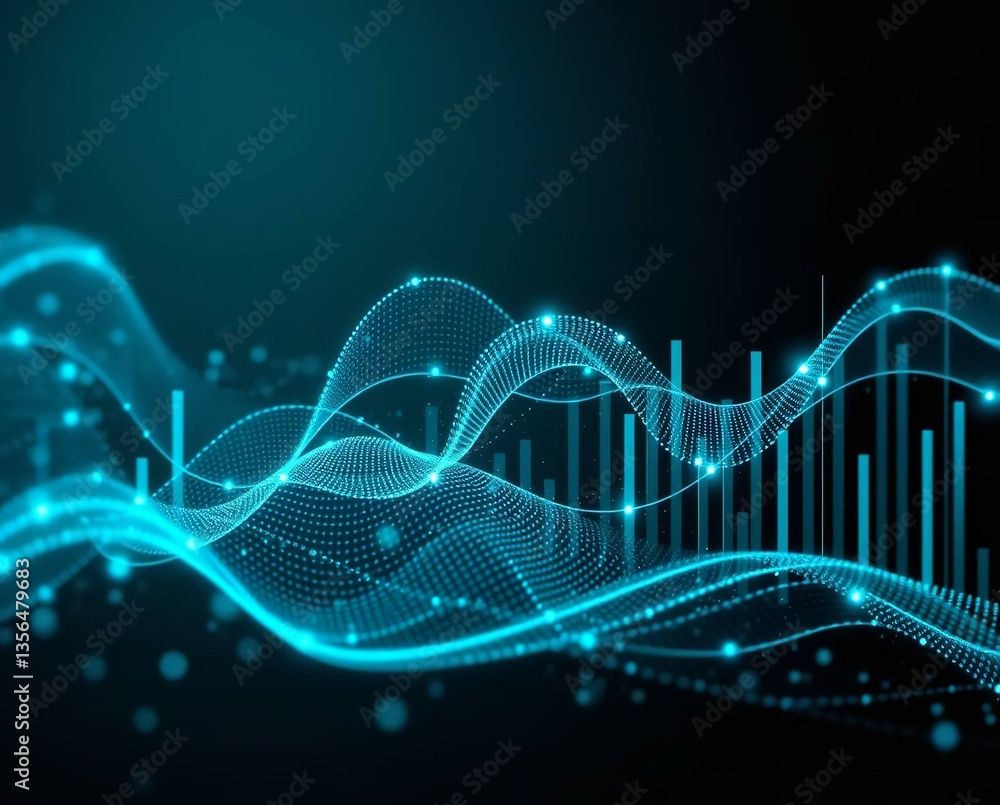 Futuristic Digital Waveform and Data Visualization Concept Futuristic Digital Waveform and Data Visualization Concept