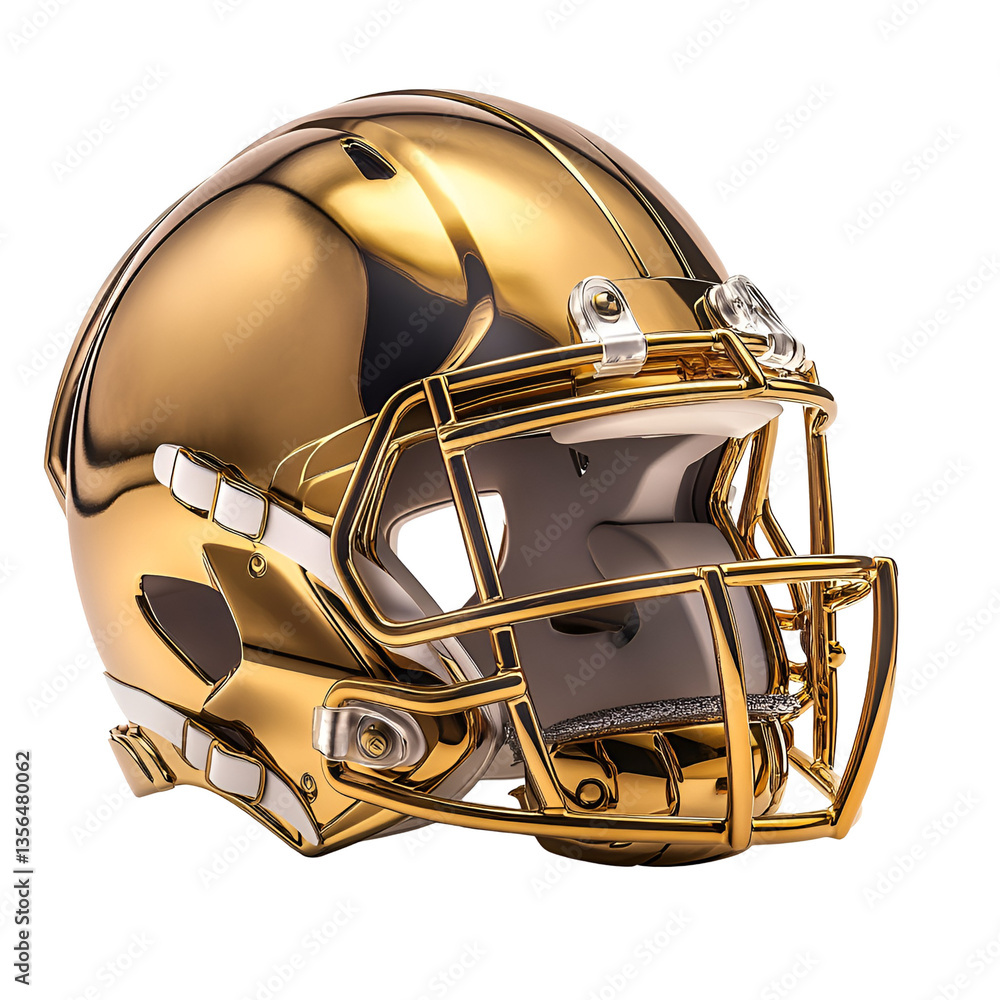 Fototapeta premium Gold American Football Helmet Luxury Sport Equipment