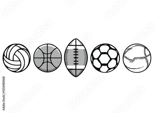 Basketball and rugby ball vector