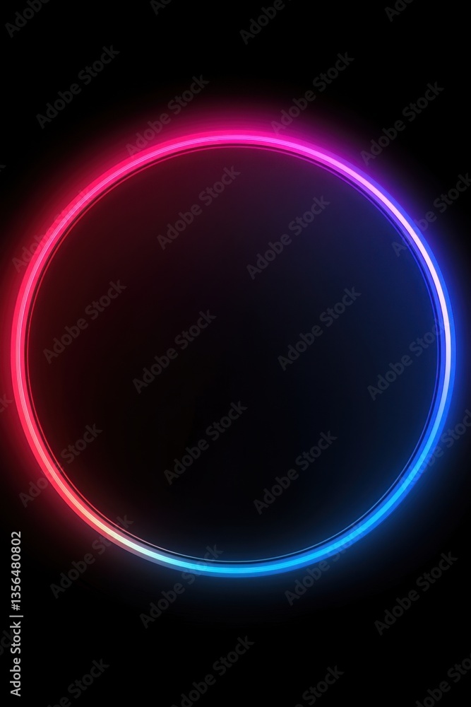Glowing Neon Circle Frame with Vibrant Pink and Blue Light on a Dark Background Creates a Modern and Futuristic Design Glowing Neon Circle Frame with Vibrant Pink and Blue Light on a Dark Background Creates a Modern and Futuristic Design