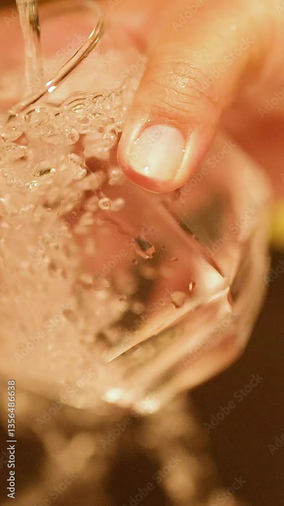 Cleaning a Glass Under Running Water Cleaning a Glass Under Running Water