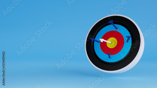 Free Download 3D Archery Target with Arrows – Precision, Accuracy, and Goal Achievement Concept in a Minimalist Digital Art Style - GFXLoad