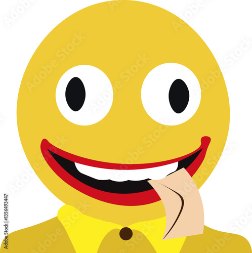 passionate crazy yellow smiley in suit