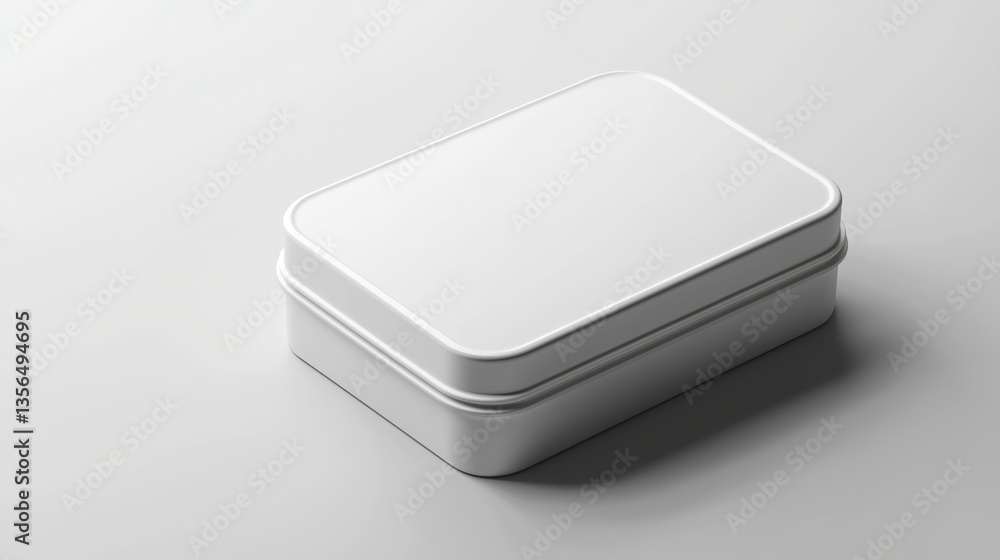 Classic White Tin Packaging Mockup with Smooth Surface Design Classic White Tin Packaging Mockup with Smooth Surface Design