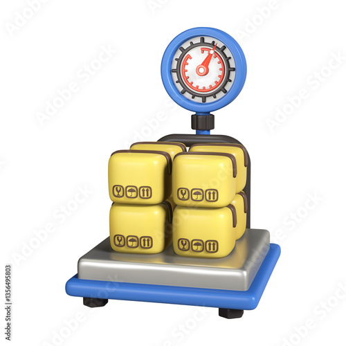 Wallpaper Mural 3D Stacked Packages on a Platform Scale Torontodigital.ca