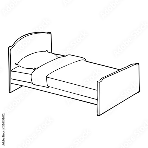 bed line vector illustration
