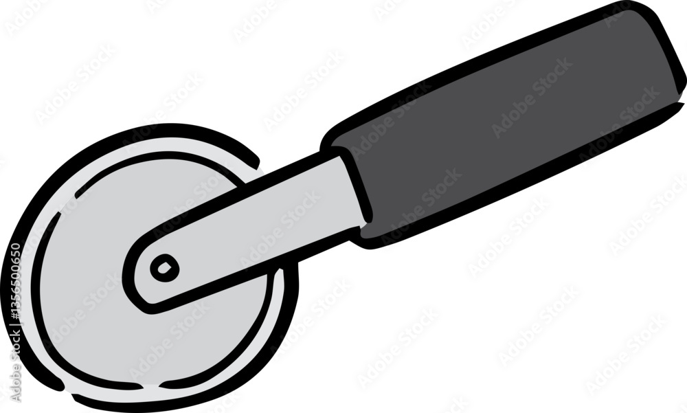 Illustration of pizza cutter Illustration of pizza cutter