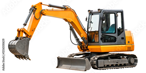 excavator  isolated on white background PNG , AI GENERATED