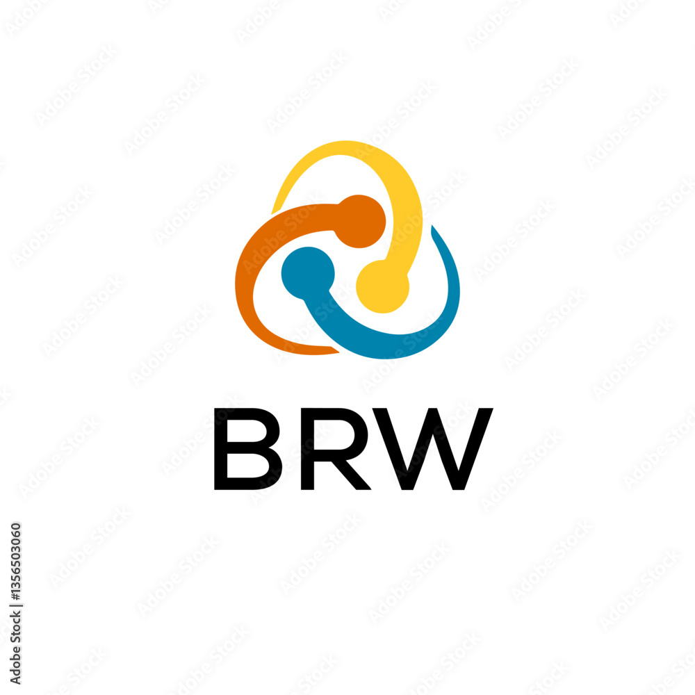 Fototapeta premium BRW creative minimalist letter logo.