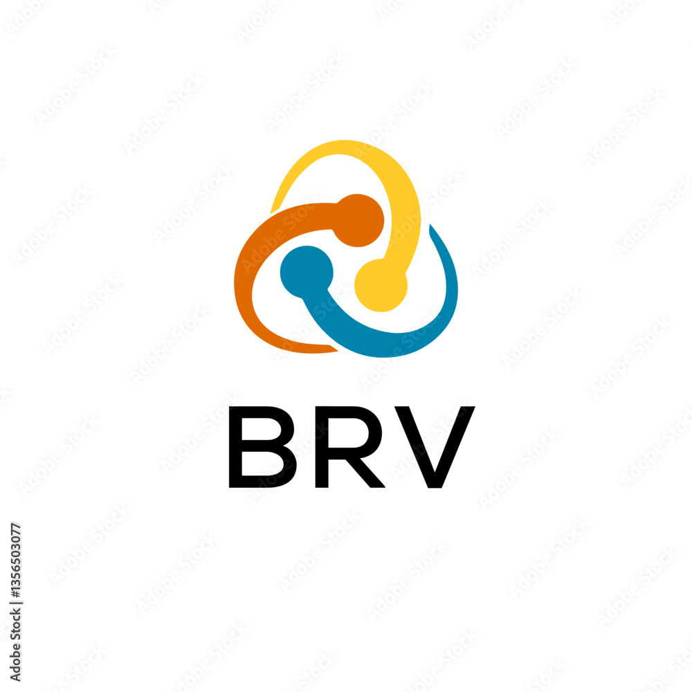 Obraz premium BRV creative minimalist letter logo.