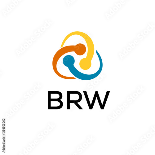 BRW creative minimalist letter logo.