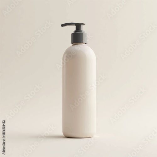 3d cosmetic products, 3d shampoo bottles, shampoo bottles, nozel, without label, shampoo bottle mockup, shampoo bottle with nature background, flower plants,leaves, realistic, forest,stone