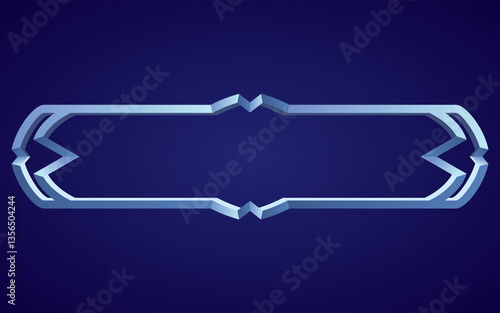 Obraz na płótnie Frame medieval game ui. Empty rectangle frame in old style, interface element. Metallic banner or decorative border. cartoon of blank rectangle button w salonie