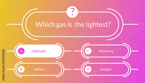 Obraz na płótnie Quiz game questions or test menu choice templates with answers. Trivia contest, TV show layout with answer options. Four answers for knowledge exam. cartoon illustration w salonie