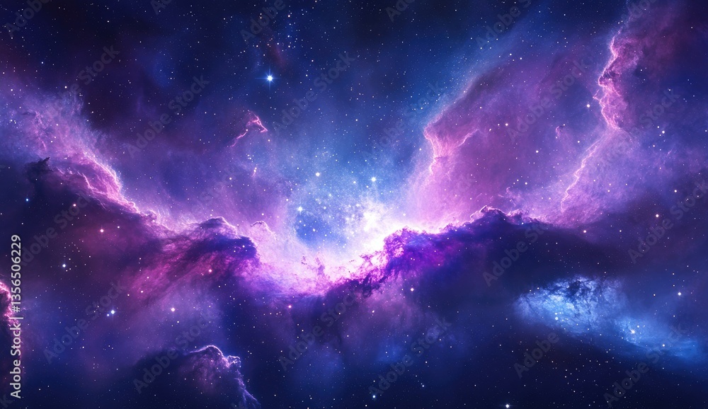 Fototapeta premium Cosmic Nebula, vibrant hues of space