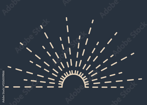 Obraz na płótnie Sunburst firework explosion. Retro hand drawn sparkle. Bursting or light rays, linear drawing. trendy hand drawn retro isolated design element w salonie