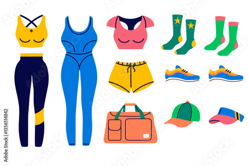 Clothing for fitness classes in the gym. Sportswear
