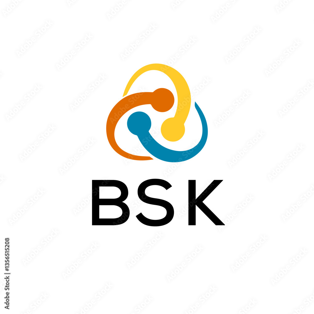 Obraz premium BSK creative minimalist letter logo.