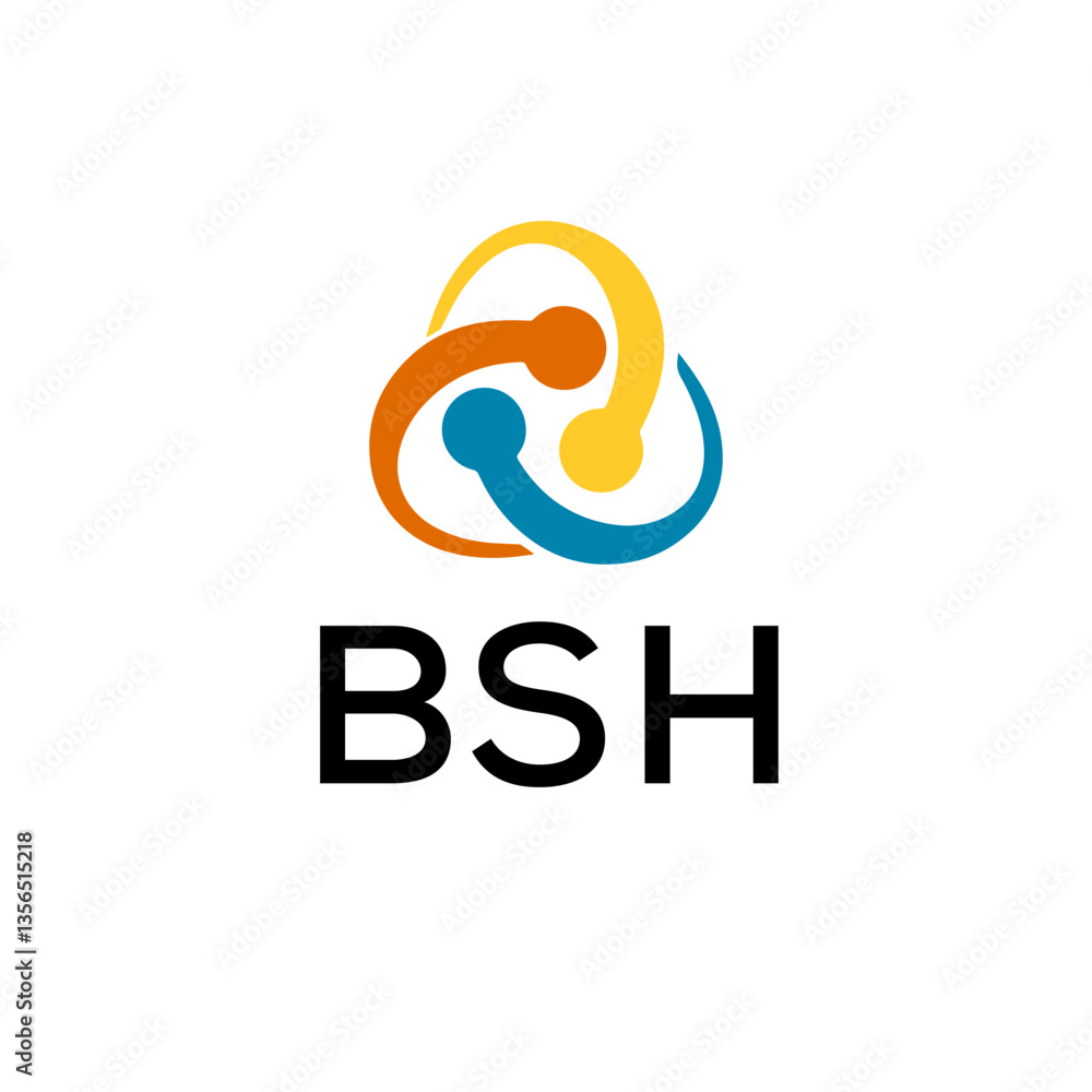 Obraz premium BSH creative minimalist letter logo.