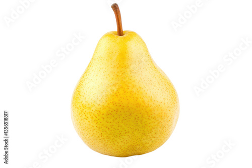 Ripe yellow bartlett pear on black background, cut out