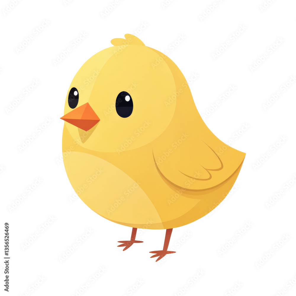 cute, flat 3D minimalistic chick icon in solid yellow with cheerful expression, featuring simple shapes and smooth design. Perfect for playful and friendly themes cute, flat 3D minimalistic chick icon in solid yellow with cheerful expression, featuring simple shapes and smooth design. Perfect for playful and friendly themes