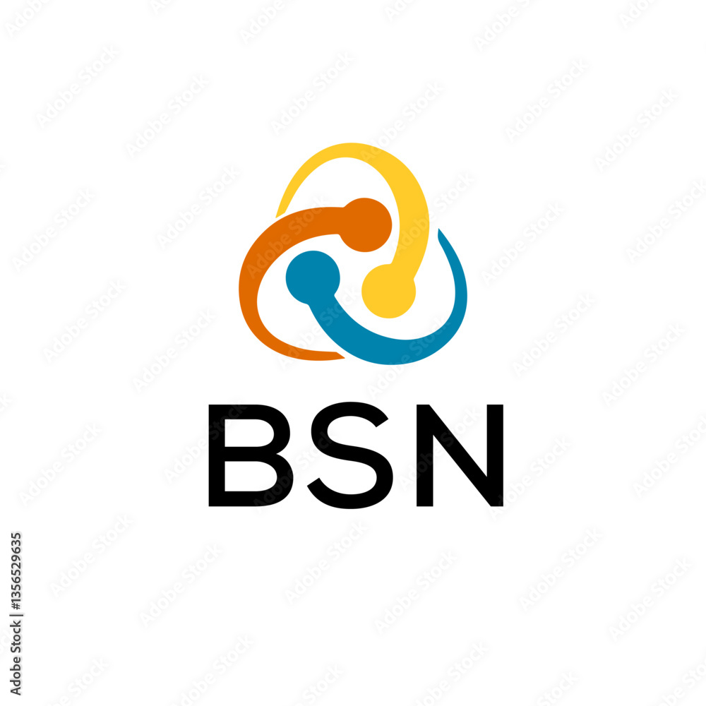 Obraz premium BSN creative minimalist letter logo.