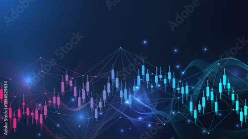 Finance and money technology background concept of business prosperity and asset management . Creative graphic economy and financial growth. Vector illustration