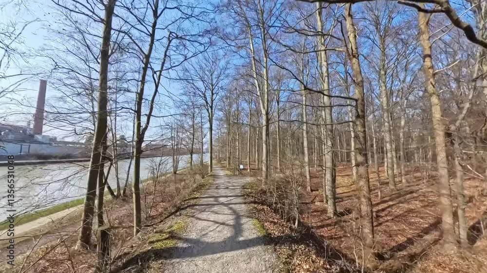 The Serene River Pathway, situated in a tranquil and Leafless Forest, offers a calm retreat Mittellandkanal Hannover Kinderwald The Serene River Pathway, situated in a tranquil and Leafless Forest, offers a calm retreat Mittellandkanal Hannover Kinderwald