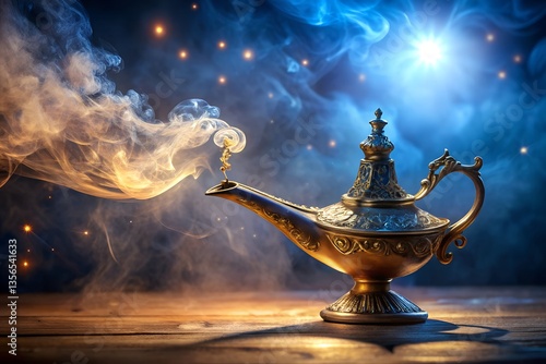 Obraz na płótnie Mystical genie lamp photos capture Arabian Nights magic, spiritual power, and ancient artifact illumination w salonie