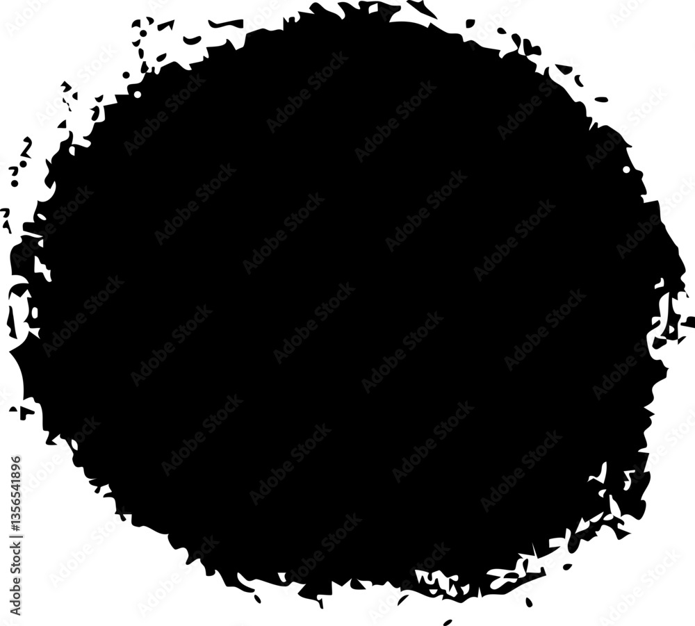 Scribble textured brush stroke ink or paint round splatter. Abstract grunge stain enso border, frame, hand drawn textured punk style asian design element. Vector illustration Scribble textured brush stroke ink or paint round splatter. Abstract grunge stain enso border, frame, hand drawn textured punk style asian design element. Vector illustration