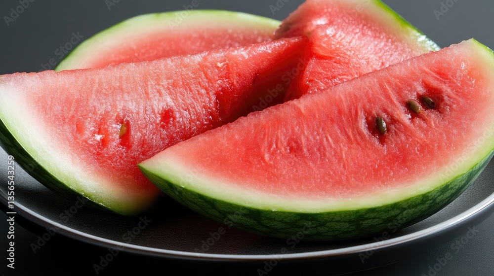 Fresh watermelon slices on a plate Fresh watermelon slices on a plate
