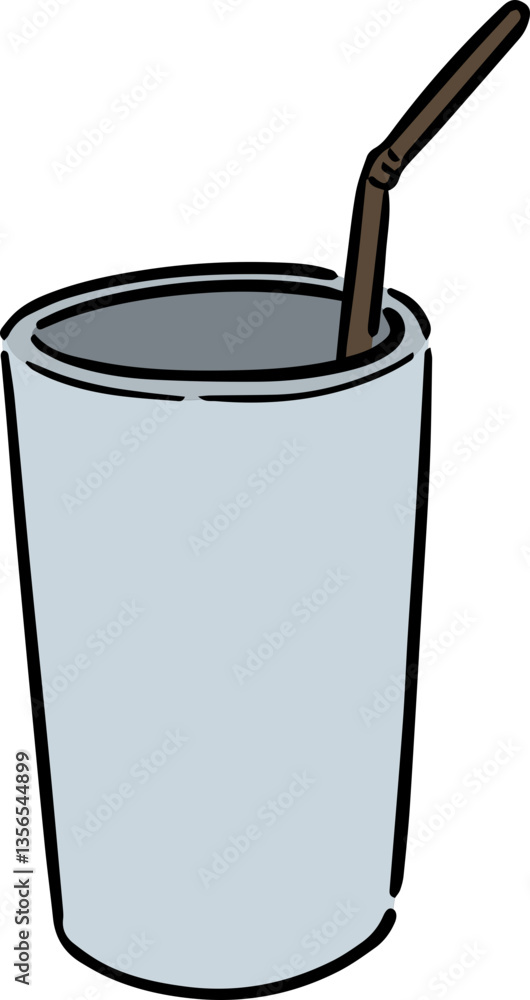 Illustration of cup and straw Illustration of cup and straw