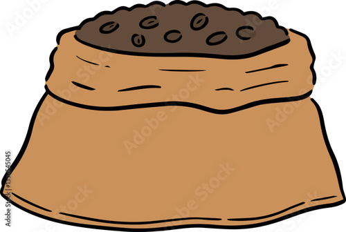 Illustration of coffee bean bag