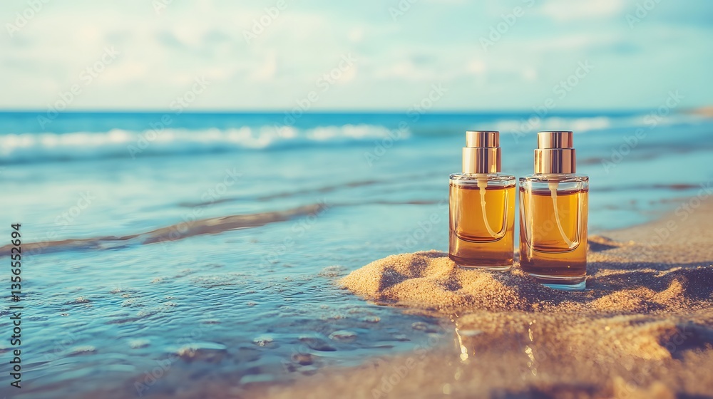 Beach Summer Perfume Bottles Golden Hour Sand Beach Summer Perfume Bottles Golden Hour Sand
