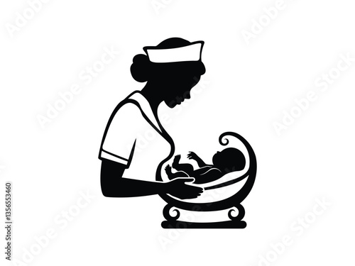 Paramedic Mom Silhouette Mothers Day Heroine Art