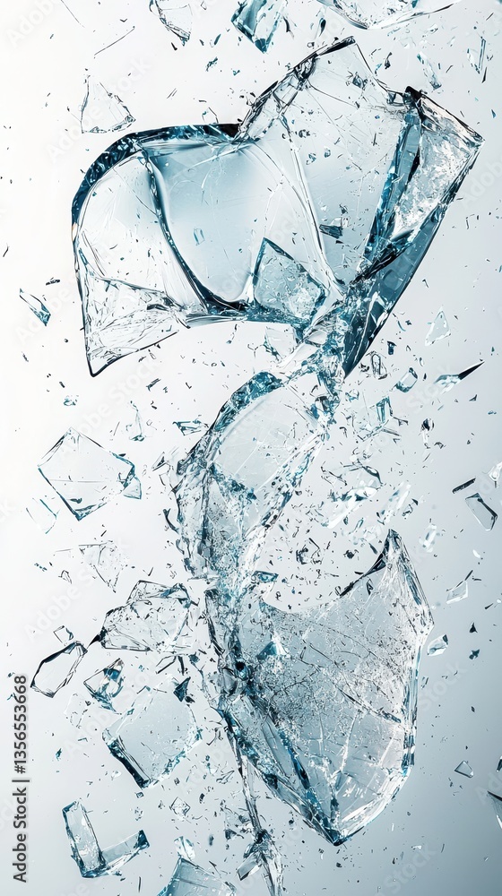 A dynamic image of shattered glass pieces suspended in mid-air, showcasing the intricate details and reflections of fractured surfaces. A dynamic image of shattered glass pieces suspended in mid-air, showcasing the intricate details and reflections of fractured surfaces.