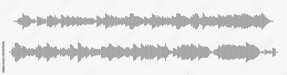 Sound wave equalizer visualization on a white background. Abstract music wave Sound wave equalizer visualization on a white background. Abstract music wave
