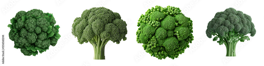 Variety of vibrant organically grown broccoli heads with distinct florets and stalks showcasing the versatility and nutritional benefits of this cruciferous vegetable Variety of vibrant organically grown broccoli heads with distinct florets and stalks showcasing the versatility and nutritional benefits of this cruciferous vegetable