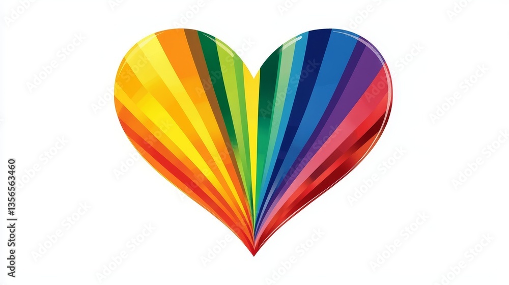 Obraz premium LGBT Pride 2025 Vector, Freedom, Equality, Love. Rainbow Heart Graphic Editable image