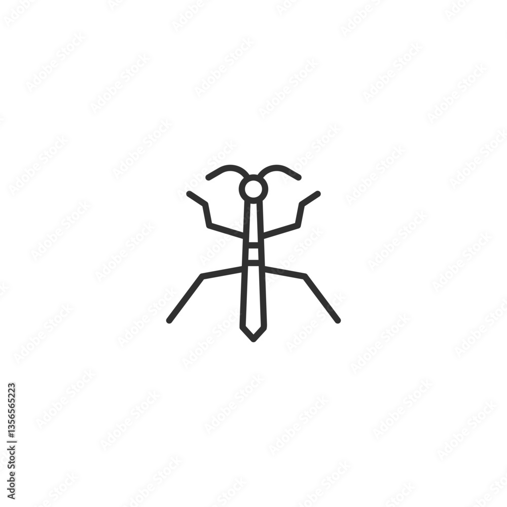 Simple line art icon of mosquito in minimalist style. Simple line art icon of mosquito in minimalist style.