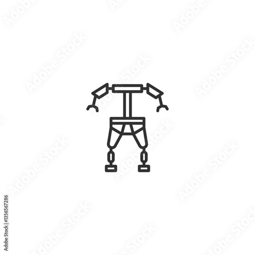 Linear exoskeleton icon for robotics and wearable technology concepts.