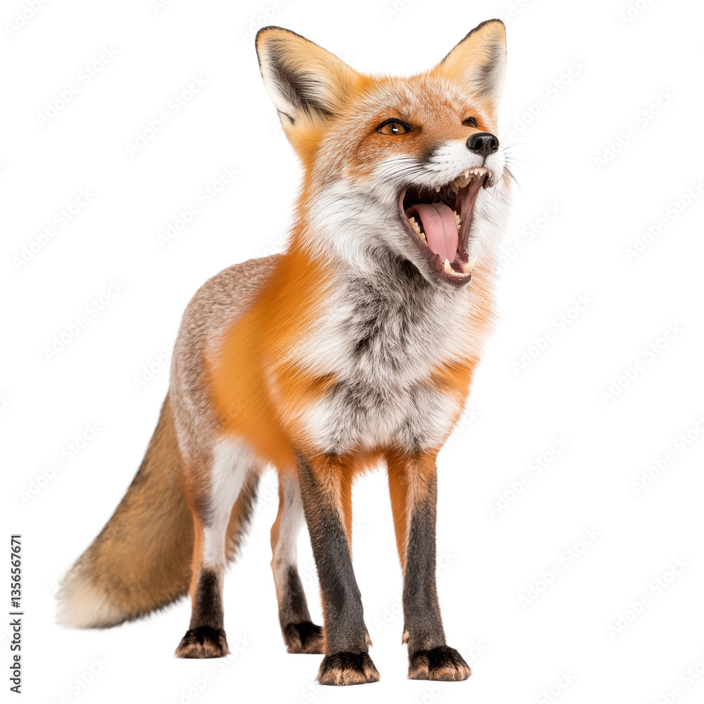 Majestic Red Fox in Natural Habitat isolated on white or transparent background, png. Easy to place on any other background Majestic Red Fox in Natural Habitat isolated on white or transparent background, png. Easy to place on any other background
