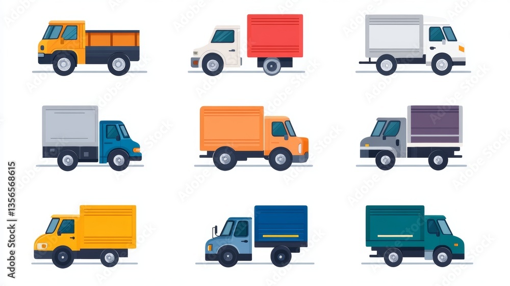 fast delivery truck icon set featuring shipping, cargo transport, and express logistics symbols. Perfect for e-commerce, courier services, online orders, and global fulfillment. Vector illustration. fast delivery truck icon set featuring shipping, cargo transport, and express logistics symbols. Perfect for e-commerce, courier services, online orders, and global fulfillment. Vector illustration.