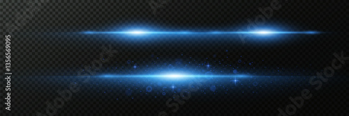 Light effect of blue light with dust particles. Abstract laser beams of light.