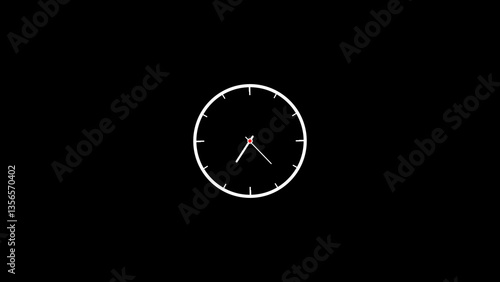 Wallpaper Mural abstract white color analog clock icon illustration, on a black background, and 4k illustration. Torontodigital.ca